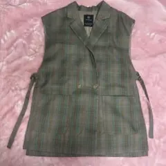 w closet チェック柄 ジレ