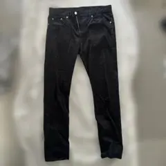 BEAUTY&YOUTH スリムフィット ブラックコットンパンツ