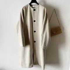 ギャルリーヴィー＊カシミヤ100％ 14万 ビーバー ノーカラーゆるコート