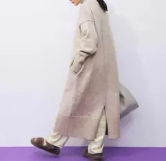 ✨️セール✨️ アダムエロペ タートルバックスリットニットワンピース アルパカ混