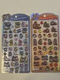 うるちゅるポップシール2枚　ディズニー　ドナルド＆デイジー　チップ＆デール