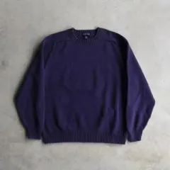 90s LANDS'END ランズエンド コットンニットセーター パープル XLのサムネイル