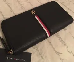 ラウンドジップ　THロゴ&ストライプテープ　トミーヒルフィガー長財布　新品