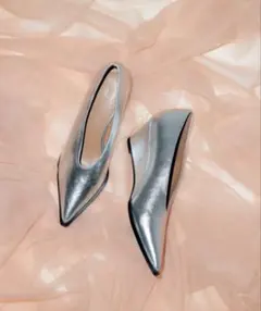 【新品】ADAM ET ROPÉ FEMME フォルムウェッジパンプス　シルバー