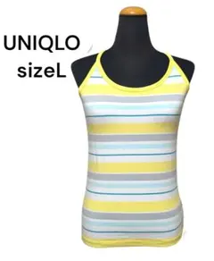 ポ*ポ様 未使用　UNIQLO キャミソール ボーダー イエロー L