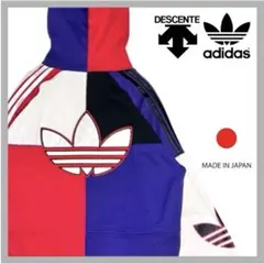 【日本製】80s アディダス×デサント クレイジーカラービッグロゴパーカー XL