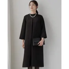 新品 XL 2WAY フォーマル ワンピース 前開き ファスナー 喪服 七分袖