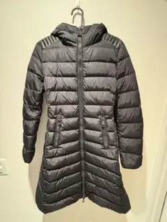 モンクレール フード付きロングダウンジャケット ブラック