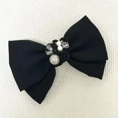リボンバレッタ ブラック ヘアアクセサリー