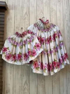 フラダンス パウスカートセット 親子ペア（65cm&37cm)ハンドメイド