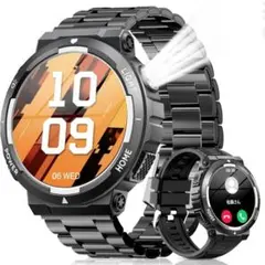 スマートウォッチ 大画面 Bluetooth通話機能 音楽再生 耐衝撃