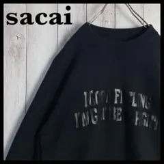 6549【美品・サイズ1】サカイ プリントロゴ入りスウェット ブラック 23SSのサムネイル