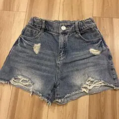 デニム 半ズボン Sサイズ ダメージ加工