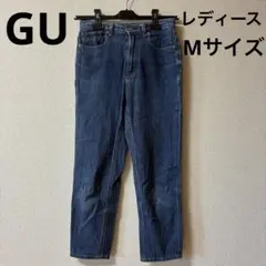 GU レディース デニムパンツ ジーンズ ストレート ブルー Mサイズ