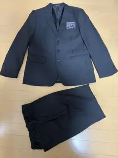 160E ゆったりサイズ　黒フォーマルスーツ