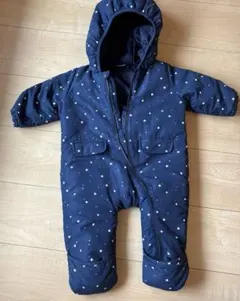ネイビー星柄ダウンコート 70cm １歳くらいのワンシーズン用