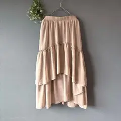 ハドソンハニー［M］大人ナチュラル◎透け感◎シフォン◎ティアードロングスカート