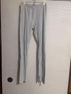 【UNIQLO】リブレギンス スリット入り グレー