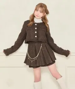 amlycity りなてぃ ラメボアブルゾン ブラック - メルカリ