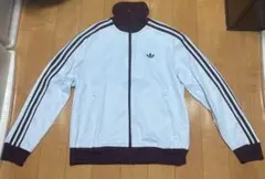 adidas トラックジャケット ライトブルー×ボルドー XLのサムネイル