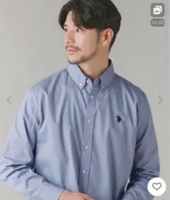 U.S. POLO ASSN. ブルー長袖シャツ L