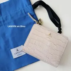 美品 LANVIN en Bleu マゼンダ Lファスナー二つ折り財布