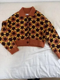 ZARA フラワー ニット カーディガン