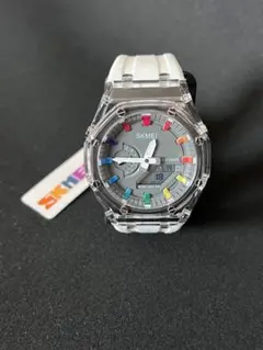 新品 アナデジ腕時計 クリアスケルトン レインボーインデックスのサムネイル