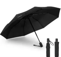 折りたたみ傘 ワンタッチ 自動開閉 8本骨 ブラック UVカット 撥水性 高密度