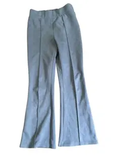 ライトグレー フレアパンツ ゴムウエスト　低身長さん向き