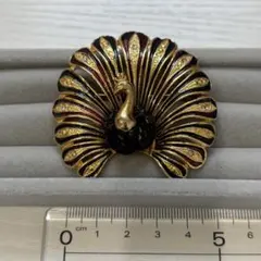 和風 孔雀 ゴールド ブローチ ヴィンテージ 遺品整理 0321-6