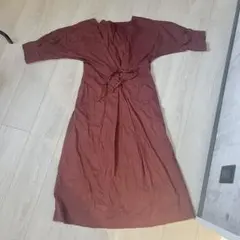 バーガンディウエストリボンワンピース