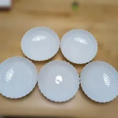 白菊波形★たち吉★橘吉銘々皿★5枚セット★新品未使用★箱あり★無地平皿★小皿