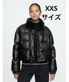 GAP ヴィーガンレザー クロップド ヘビーウェイトパファージャケット XXS