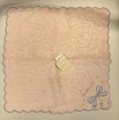 ジルスチュアート　タオルハンカチ　リボン　ピンク　新品未使用