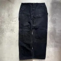 希少サイズ 90s USA製 カーハート ダブルニー B01 BLK 42x34