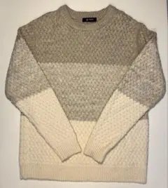 【NANO universe】編み込み模様 クルーネックセーター