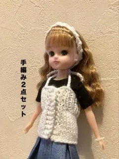 リカちゃん服　2way キャミソール＆ターバン　コーデセット　ハンドメイドのサムネイル