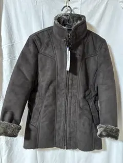 ムートン風コート ダークブラウン Mサイズ