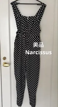 美品！ナルシスドット柄 フロントジップ サロペットのサムネイル