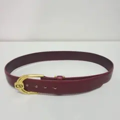 か*る様 クリスチャンディオール ベルト CDバックル ボルドー