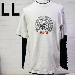 美品 PJS サーフロゴ 長袖Tシャツ 重ね着風 白 LL サーフスタイルのサムネイル