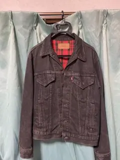 80s Levi's 70411 ブラックデニムジャケット　裏地チェック