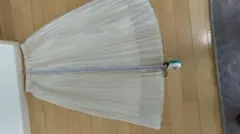 アイボリー ロングプリーツスカート 丈84cm