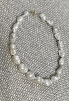 天然 オイスターパール バロックパール ネックレス 58cm SILVER刻印