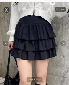 INGNI フリルミニスカート ブラック フリーサイズ