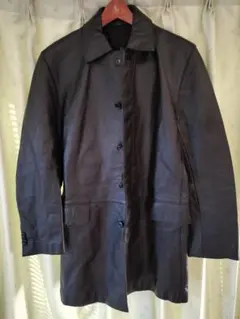 コムサデモード　ブラックレザー ロングコート