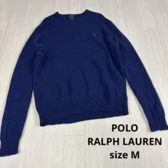 POLO RALPH LAUREN ネイビー クルーネック セーター　ウール