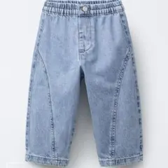 ZARA KIDS バギーステッチデニムパンツ 104サイズ ライトブルー