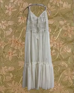 チュール　キャミソールワンピース　アイボリー